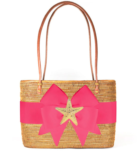 Charlotte Large-Hot Pink Fluffy Bow Knobby Starfish