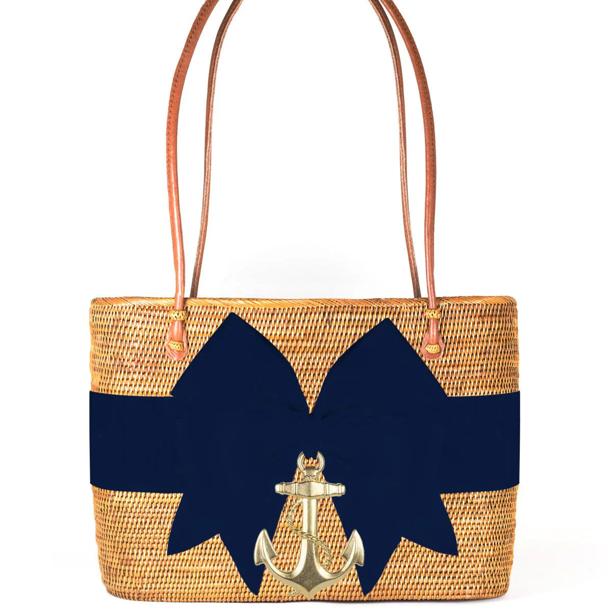 Charlotte Large-Navy Fluffy Bow XL Anchor