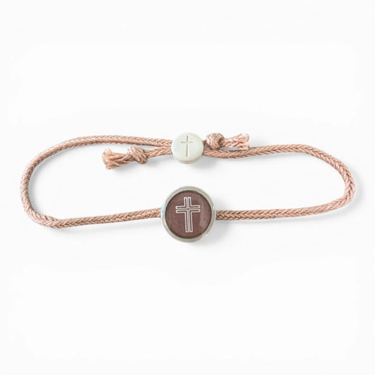 Tap To Pray® Survivor Series Bracelet  Mocha Cross