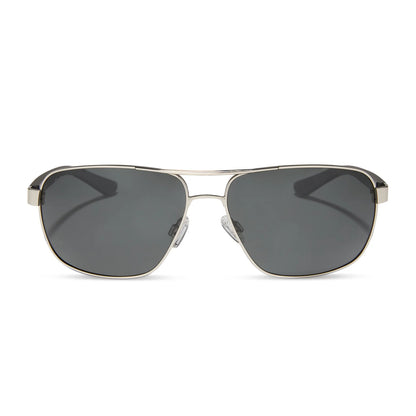 DIFF- Matchpoint - Silver Matte Black Grey Polarized Sunglasses