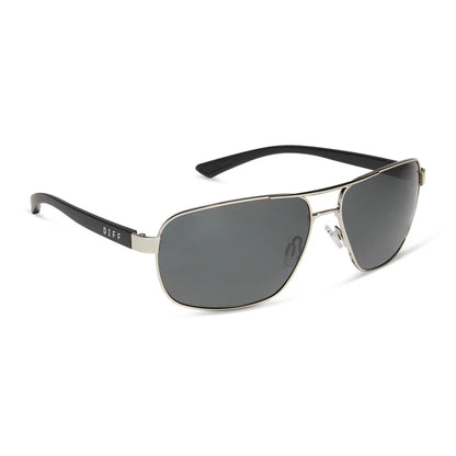 DIFF- Matchpoint - Silver Matte Black Grey Polarized Sunglasses