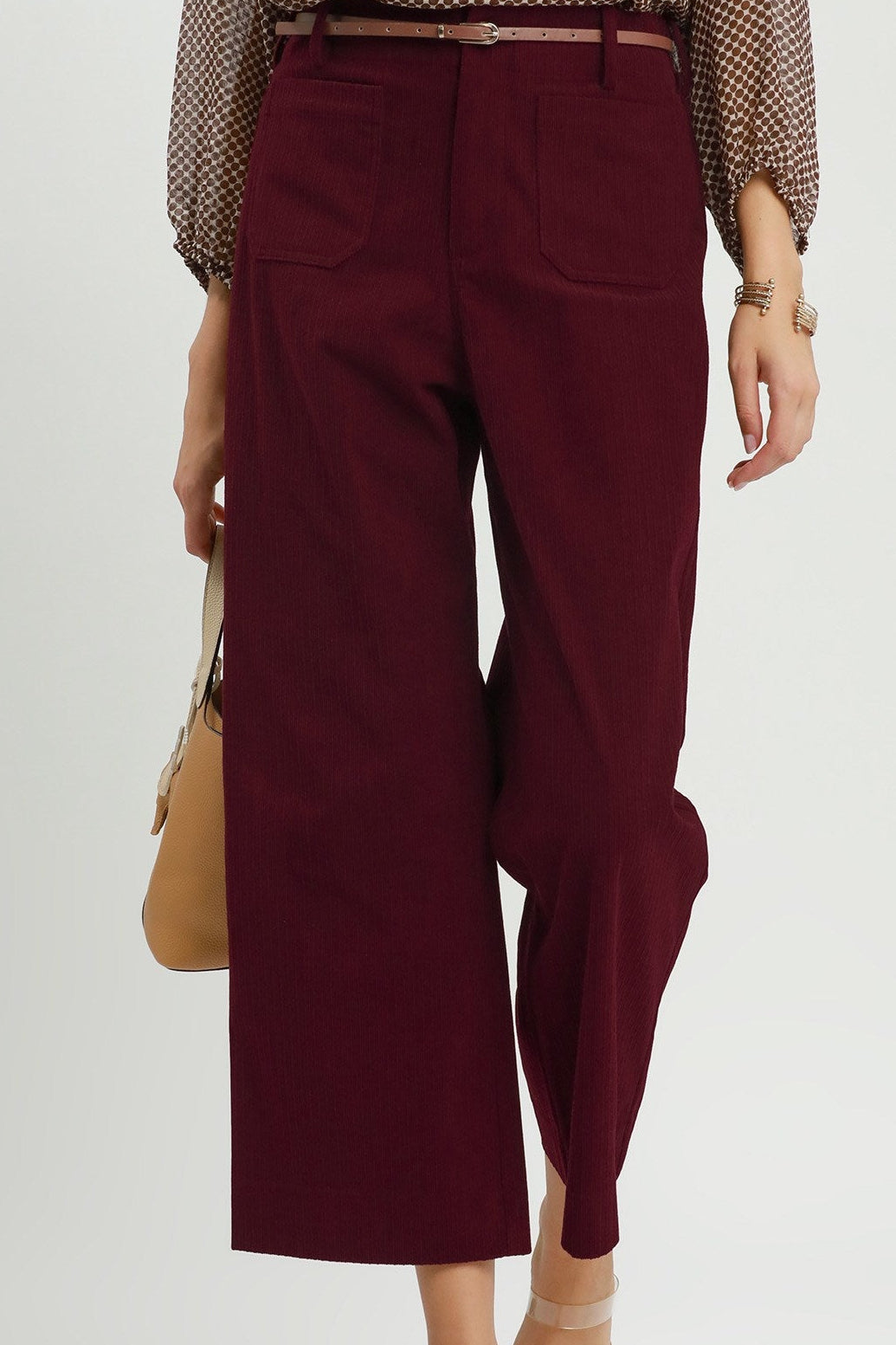 Corduroy Wide Leg Pants by Umgee