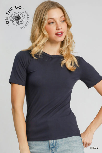 PULSEKNIT Second-Skin Crew Neck Tee-MOHMe by Umgee