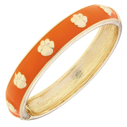Clemson Tigers Sculpted Enamel Logo Hinge Bangle