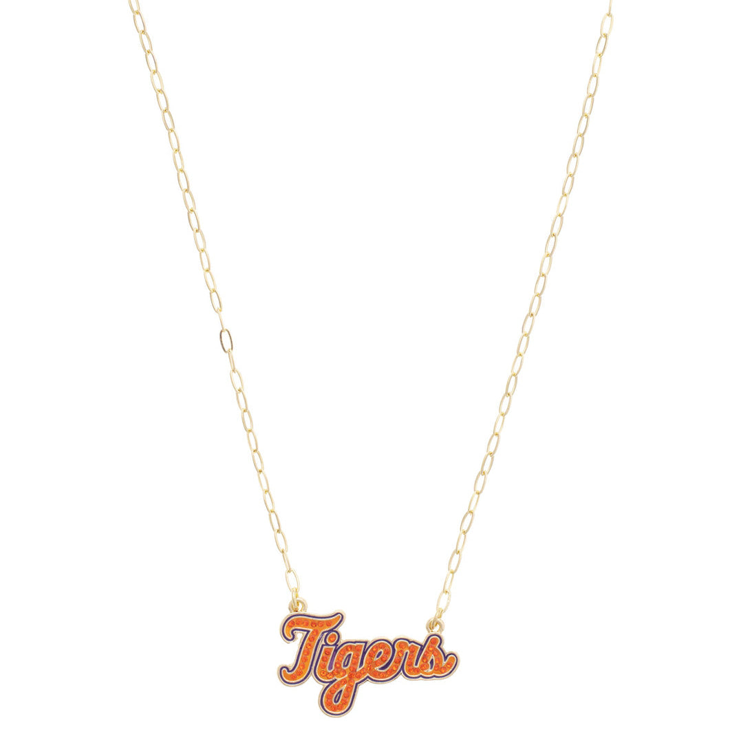 Clemson Tigers Pave Outline Necklace