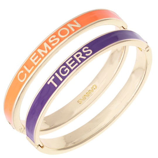 Clemson Tigers Skinny Enamel Hinge Bangle