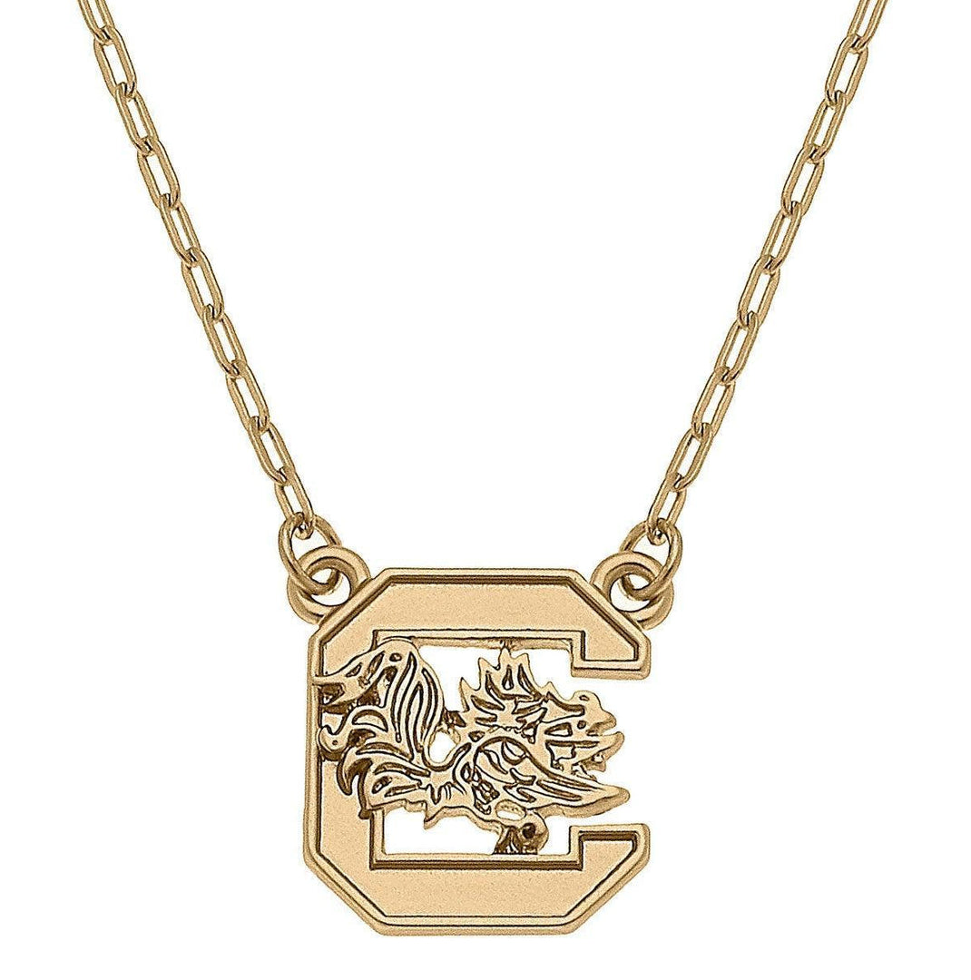 South Carolina Gamecocks 24K Gold Plated Pendant Necklace