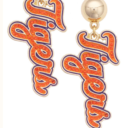 Clemson Tigers Pave Outline Earrings