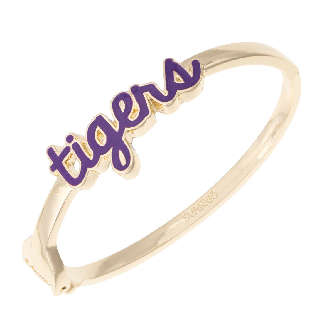 Clemson Tigers Cursive Enamel Hinge Bangle