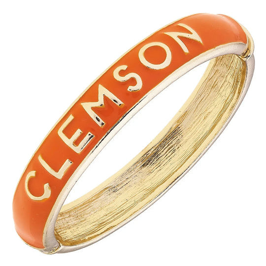 Clemson Tigers Sculpted Enamel Hinge Bangle in Orange