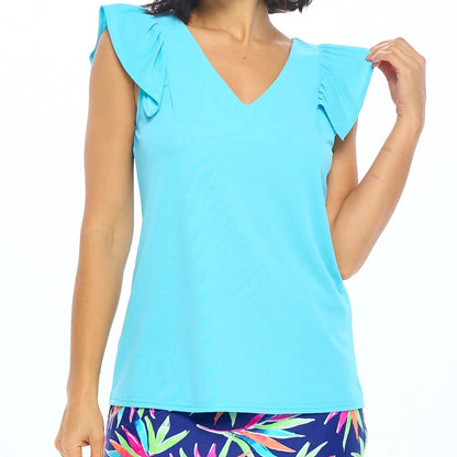 Coleen Tiered Cap Sleeve Top by Aryeh