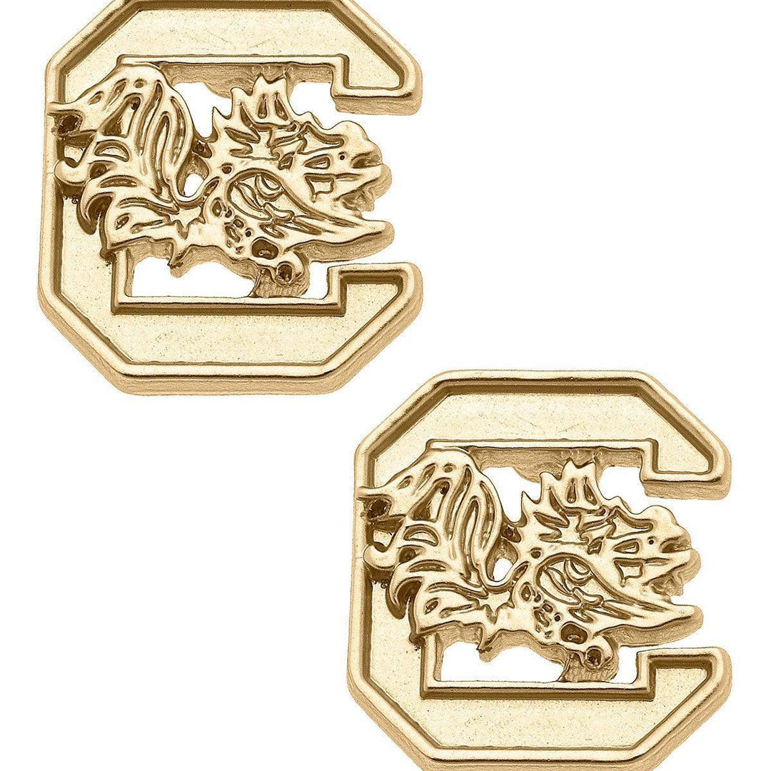 South Carolina Gamecocks 24K Gold Plated Stud Earrings