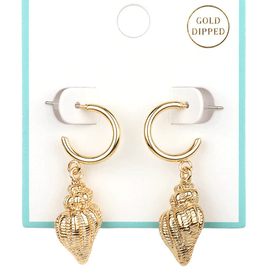 Conch Shell Hoop Earring