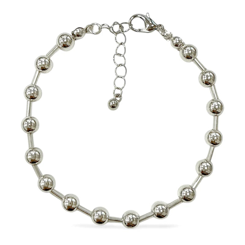 Plated Ball & Bar Station Bracelet