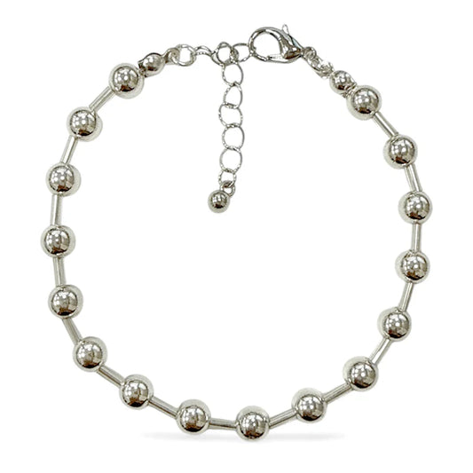 Plated Ball & Bar Station Bracelet