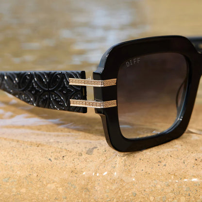 DIFF- Tanya Mcquoid- Luxe Black Rich Grey Gradient Sunglasses